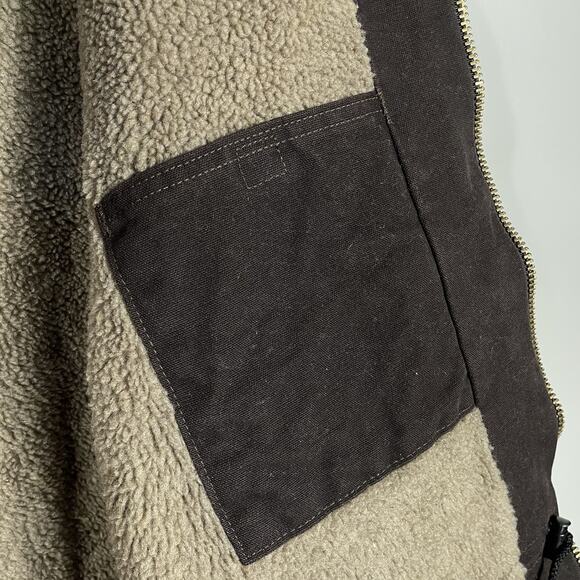 Vtg Carhartt C61 Sandstone Ridge Coat Size 3XL Drk Brown Sherpa Lined Barn Chore - Picture 13 of 16